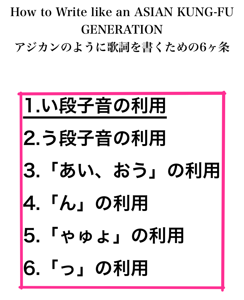 1.0 アジカン6カ条